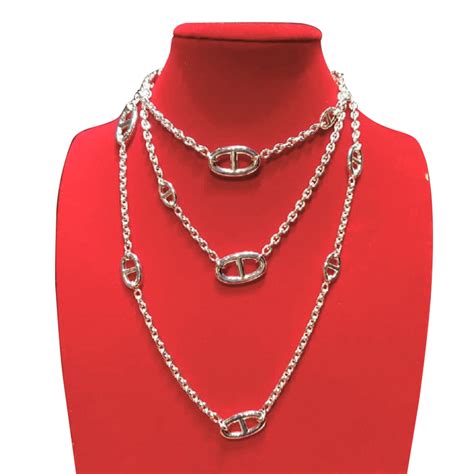 collier argent femme hermes|Hermes collier femme.